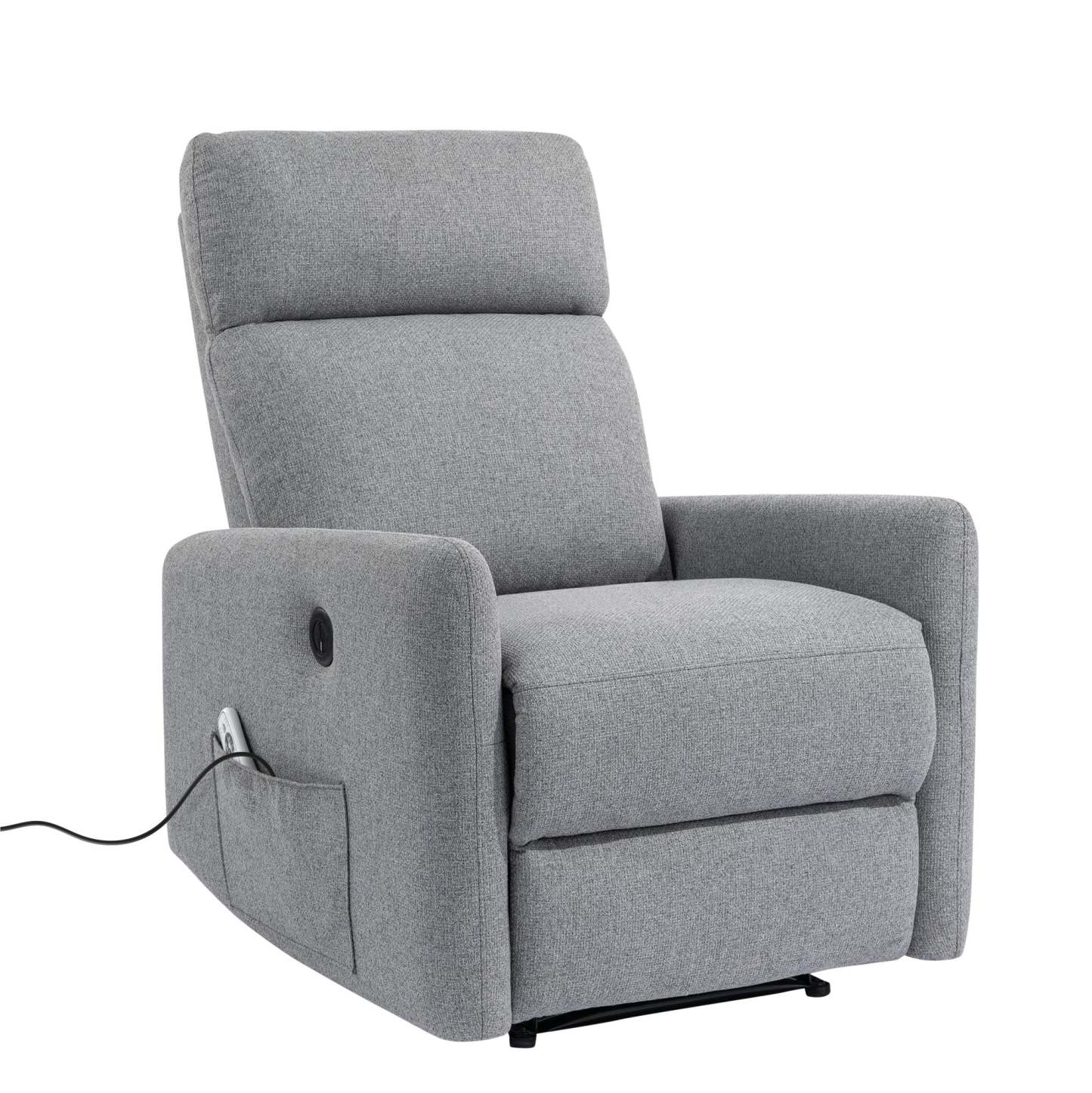 DHP Kai Linen Power Recliner Accent Chair with Massage and Heat - Dark Grey|Fauteuil d'appoint à inclinaison électrique Kai de DHP en lin avec massage et chaleur - gris foncé