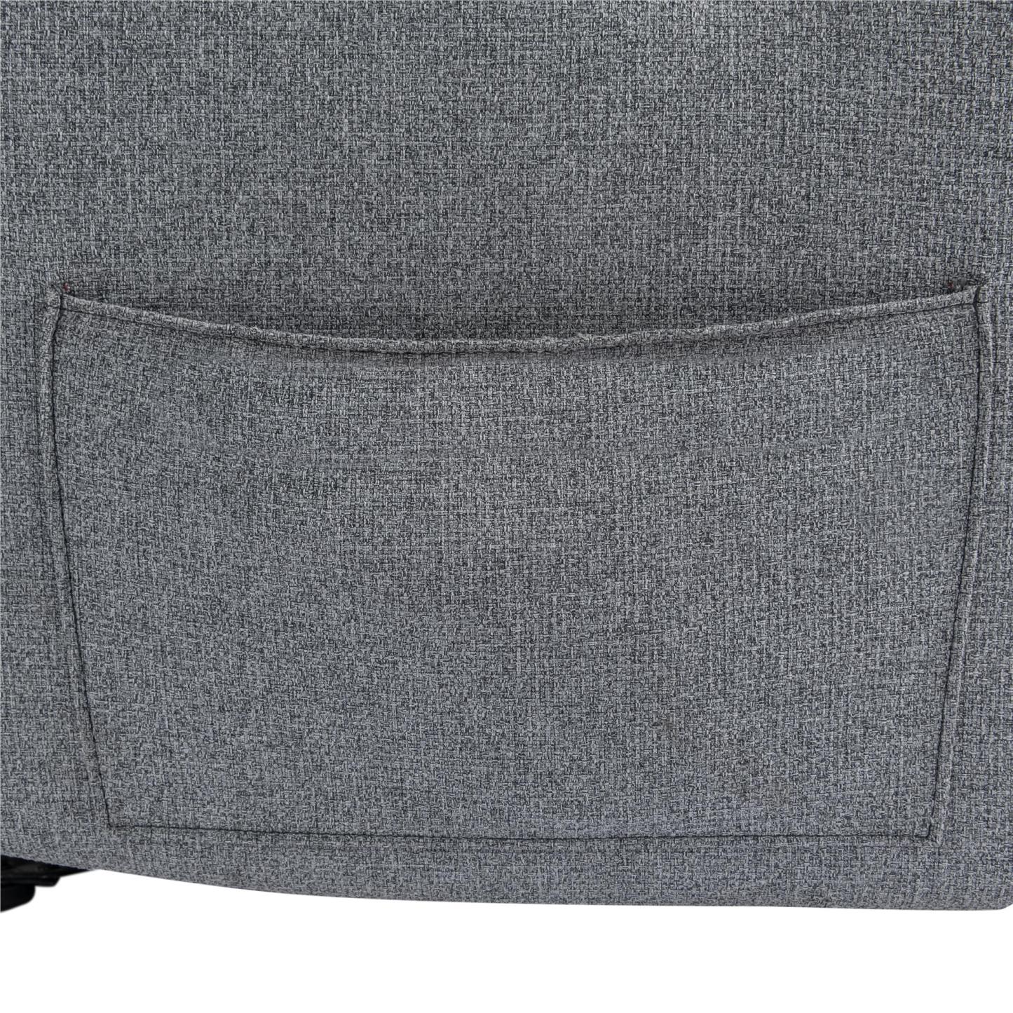 DHP Kai Linen Power Recliner Accent Chair with Massage and Heat - Dark Grey|Fauteuil d'appoint à inclinaison électrique Kai de DHP en lin avec massage et chaleur - gris foncé