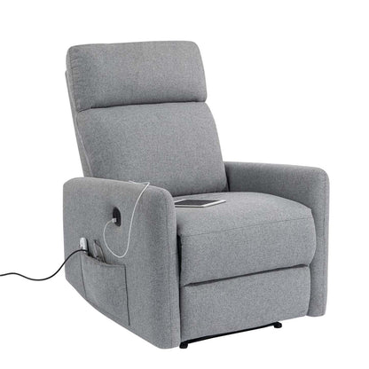 DHP Kai Linen Power Recliner Accent Chair with Massage and Heat - Dark Grey|Fauteuil d'appoint à inclinaison électrique Kai de DHP en lin avec massage et chaleur - gris foncé