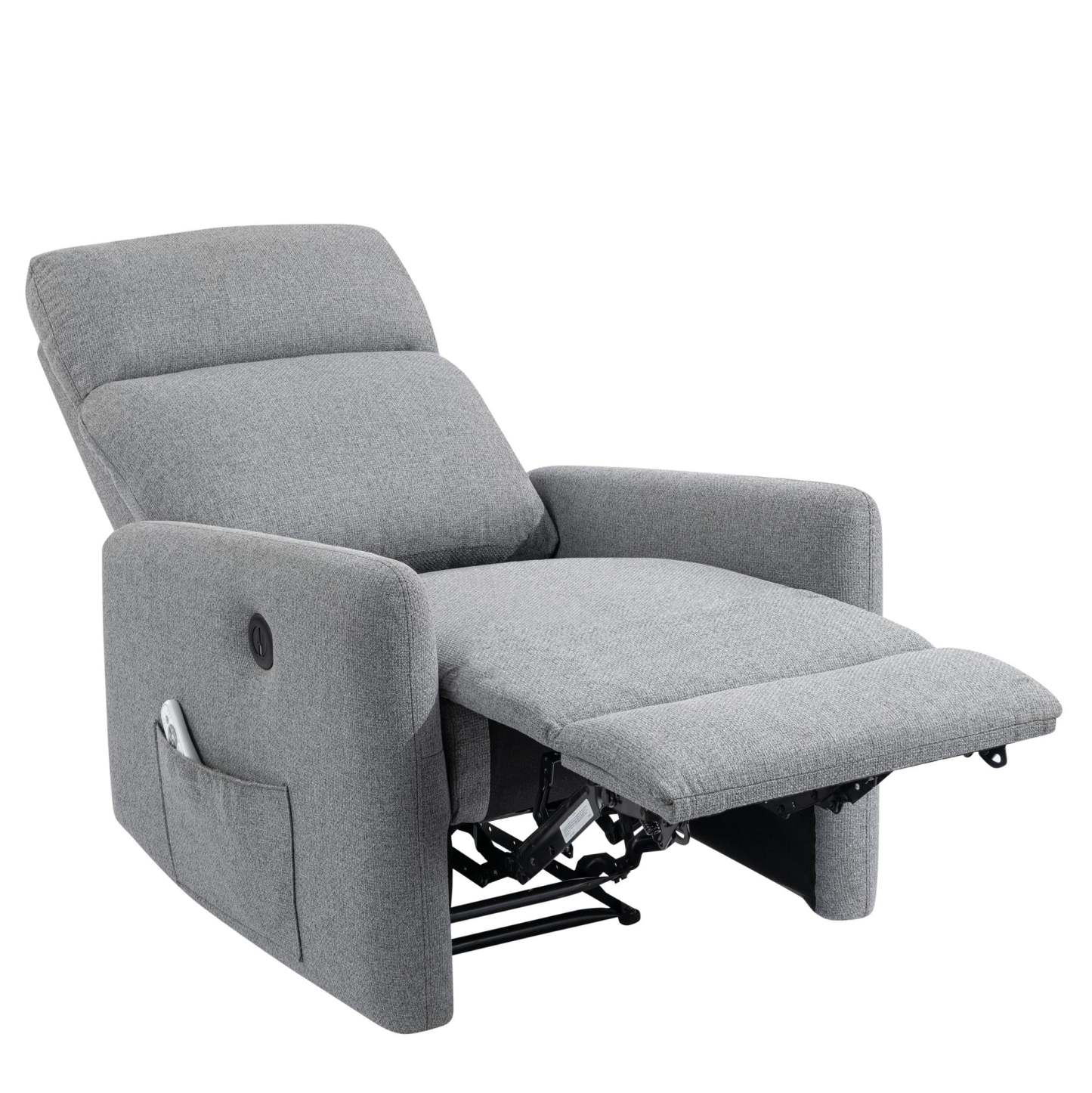 DHP Kai Linen Power Recliner Accent Chair with Massage and Heat - Dark Grey|Fauteuil d'appoint à inclinaison électrique Kai de DHP en lin avec massage et chaleur - gris foncé