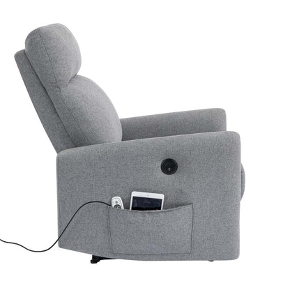 DHP Kai Linen Power Recliner Accent Chair with Massage and Heat - Dark Grey|Fauteuil d'appoint à inclinaison électrique Kai de DHP en lin avec massage et chaleur - gris foncé
