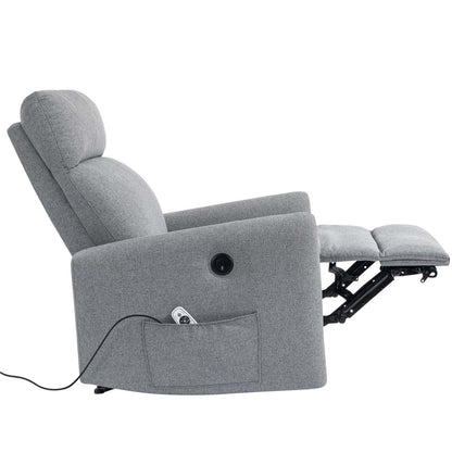 DHP Kai Linen Power Recliner Accent Chair with Massage and Heat - Dark Grey|Fauteuil d'appoint à inclinaison électrique Kai de DHP en lin avec massage et chaleur - gris foncé