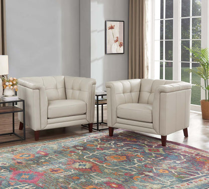 Fauteuil Bodie de Hydeline en cuir - vanille