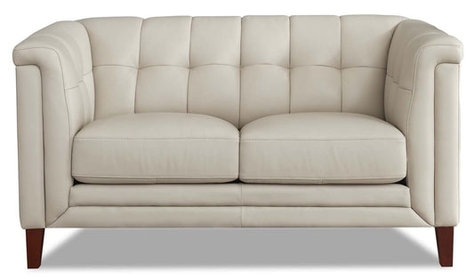 Hydeline Bodie Leather Loveseat - Vanilla|Causeuse Bodie de Hydeline en cuir - vanille
