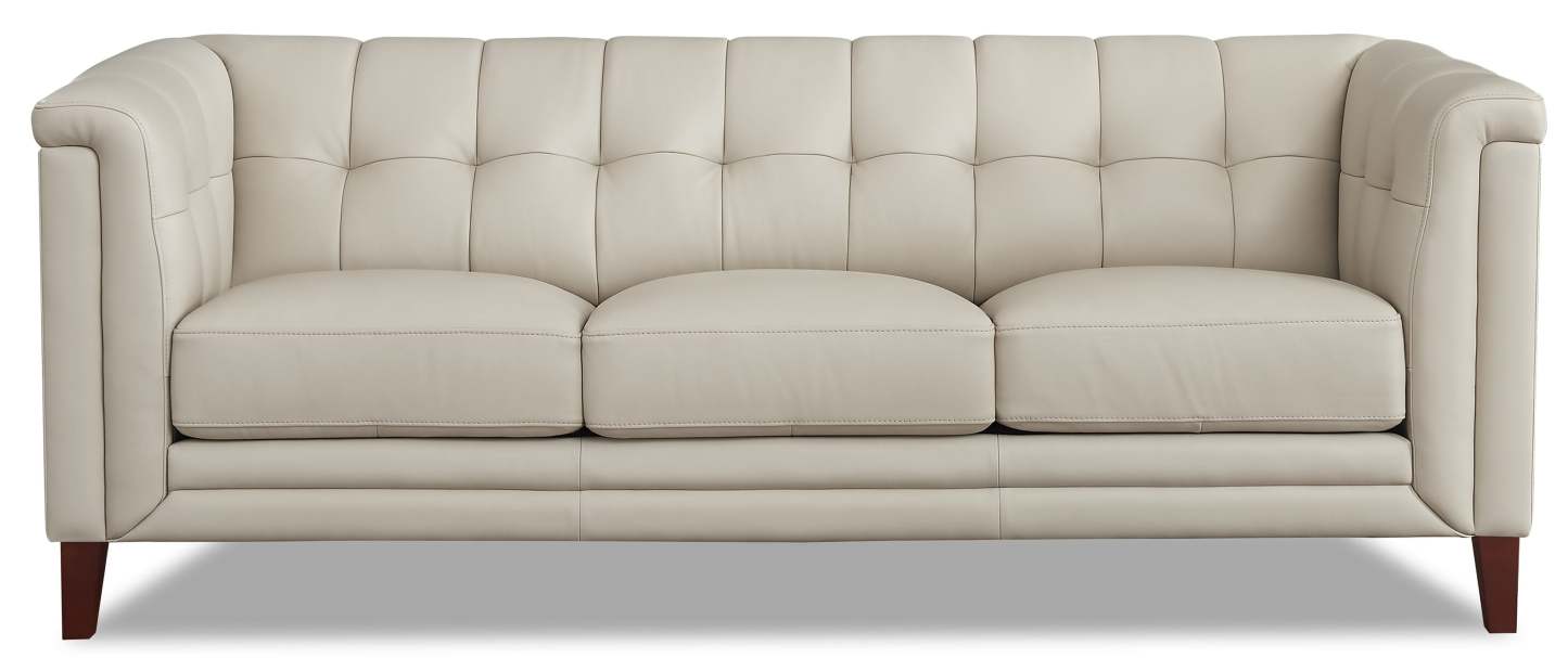 Hydeline Bodie Leather Sofa - Vanilla|Sofa Bodie de Hydeline en cuir - vanille