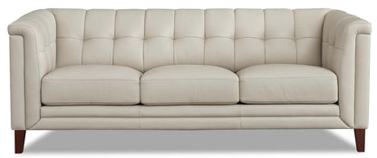 Hydeline Bodie Leather Sofa - Vanilla|Sofa Bodie de Hydeline en cuir - vanille