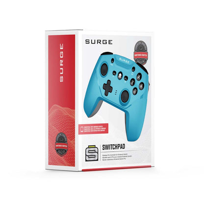 Surge Nintendo Switch Wireless Pro Neon Blue Controller|Manette sans fil Pro de Surge bleu fluo pour console Nintendo Switch