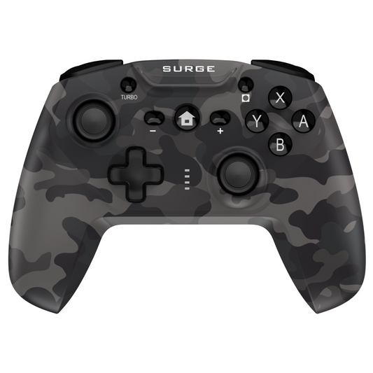 Surge Nintendo Switch Wireless Pro Grey Camo Controller|Manette sans fil Pro de Surge gris camouflage pour console Nintendo Switch