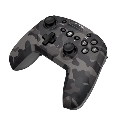 Surge Nintendo Switch Wireless Pro Grey Camo Controller|Manette sans fil Pro de Surge gris camouflage pour console Nintendo Switch