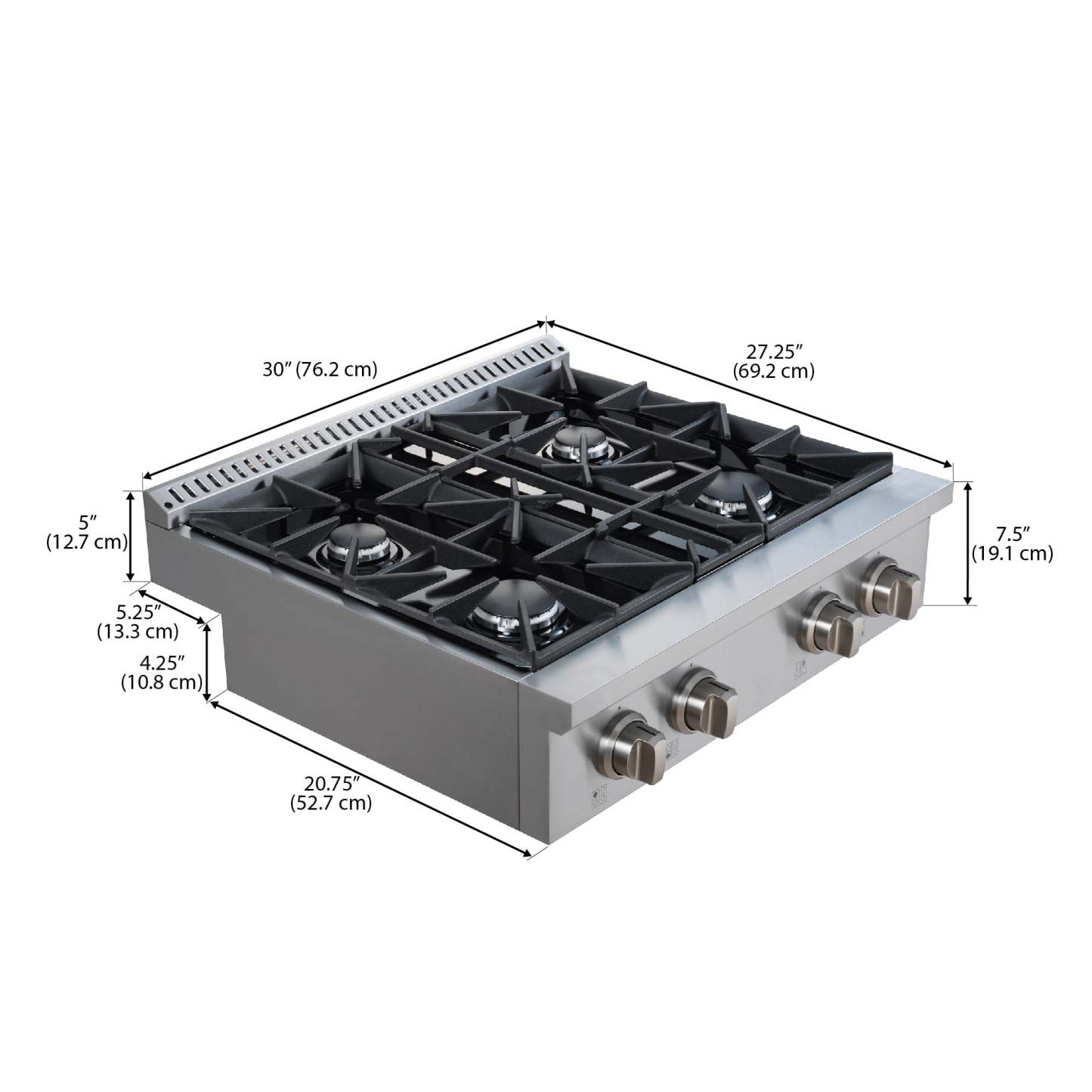 Ancona 30 Commercial Style Slide-In Gas Cooktop - AN-2160 | Surface de cuisson à gaz encastrée Ancona de 30 po de style commercial - AN-2160 | D77GAO24