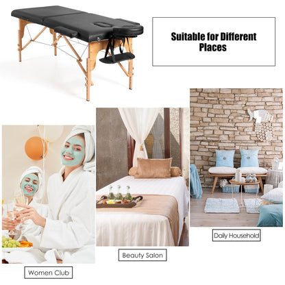 Table de massage portable 84''L, réglable, pour le visage, le spa et le tatouage, avec transport