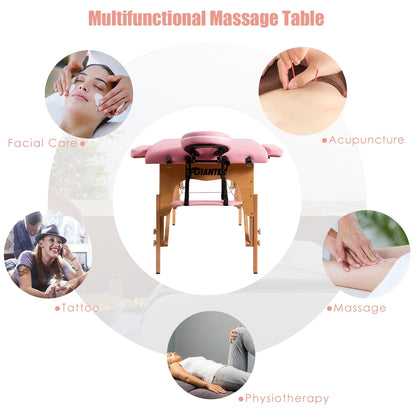 Table de massage portable 84''L, réglable, pour le visage, le spa et le tatouage, avec transport