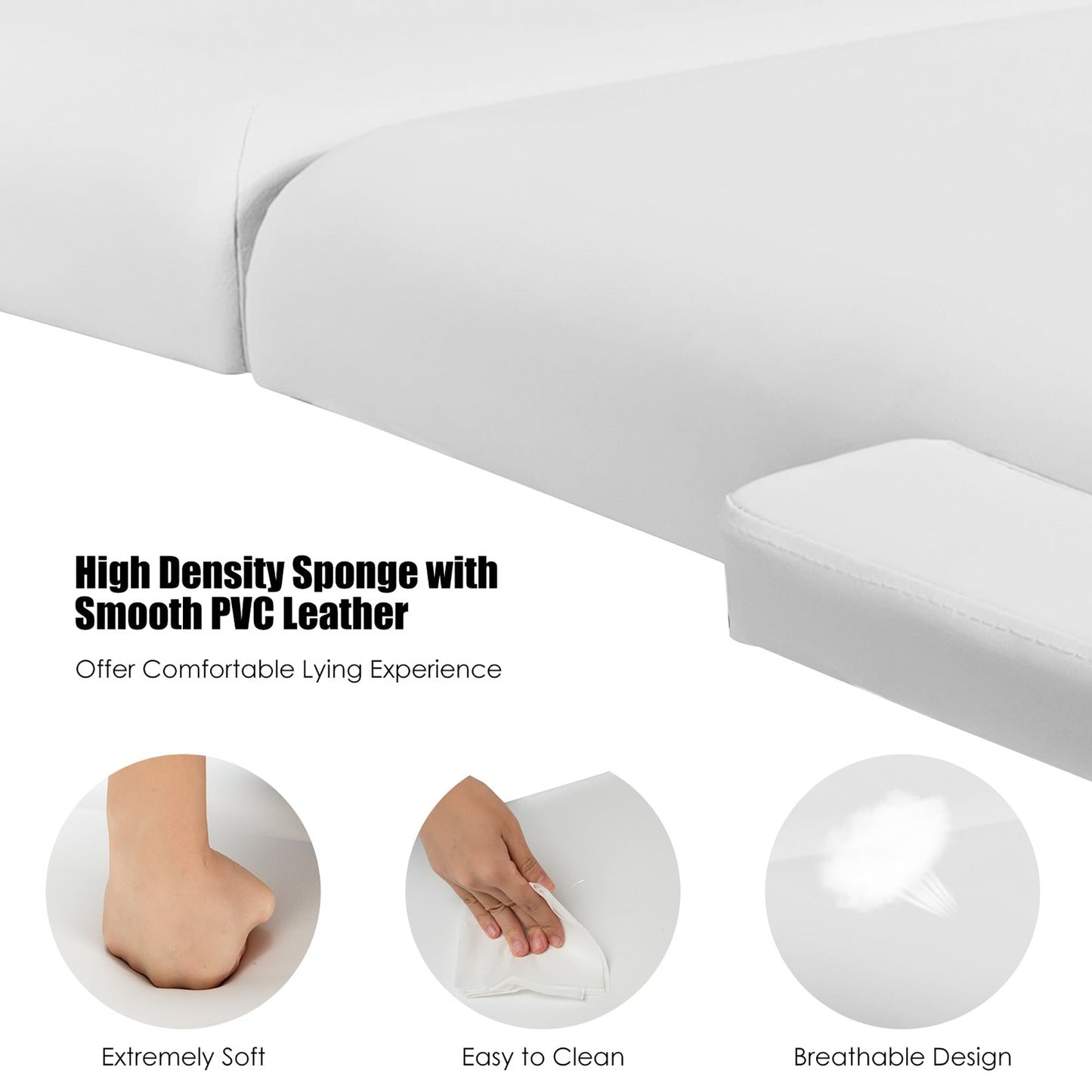 Table de massage portable 84''L, réglable, pour le visage, le spa et le tatouage, avec transport