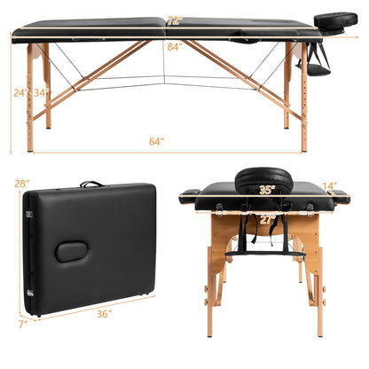 Table de massage portable 84''L, réglable, pour le visage, le spa et le tatouage, avec transport