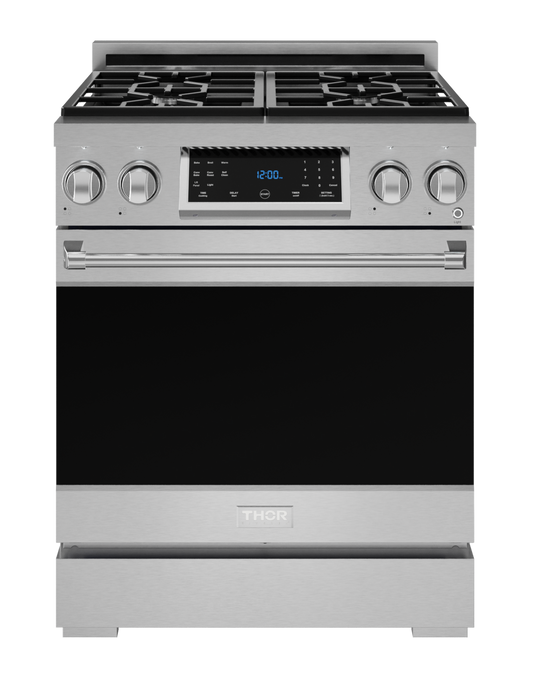 Collection Gordon Ramsay par Thor Kitchen Cuisinière à gaz professionnelle indépendante de 30 po avec panneau inclinable à commande tactile - RSG30|Cuisinière à gaz amovible de style professionnel collection Gordon Ramsay de Thor Kitchen de 30 po - RSG30