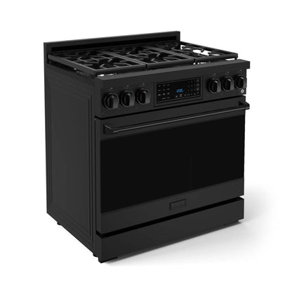 Gordon Ramsay Collection by Thor Kitchen 36 Cuisinière à gaz professionnelle indépendante avec panneau inclinable à commande tactile - RSG36B|Cuisinière à gaz amovible de style professionnel collection Gordon Ramsay de Thor Kitchen de 36 po - RSG36B