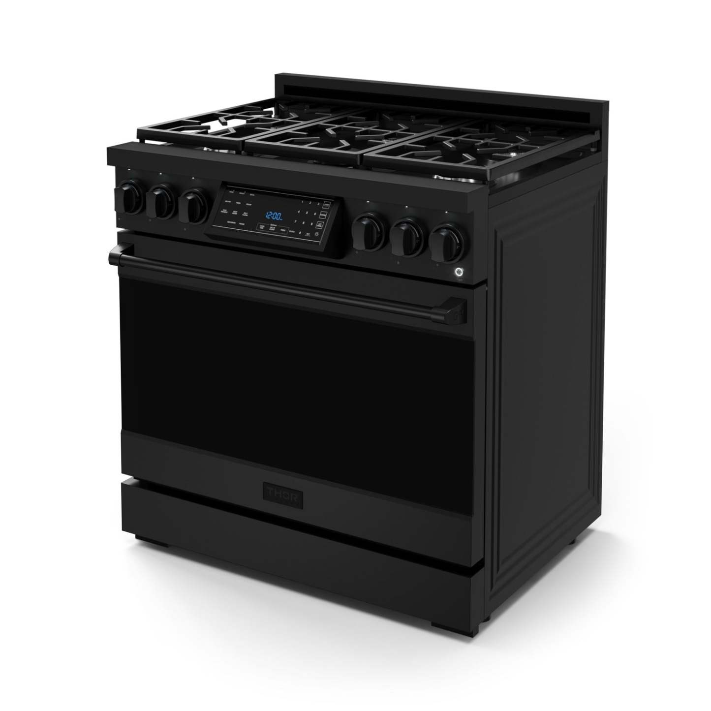 Gordon Ramsay Collection by Thor Kitchen 36 Cuisinière à gaz professionnelle indépendante avec panneau inclinable à commande tactile - RSG36B|Cuisinière à gaz amovible de style professionnel collection Gordon Ramsay de Thor Kitchen de 36 po - RSG36B