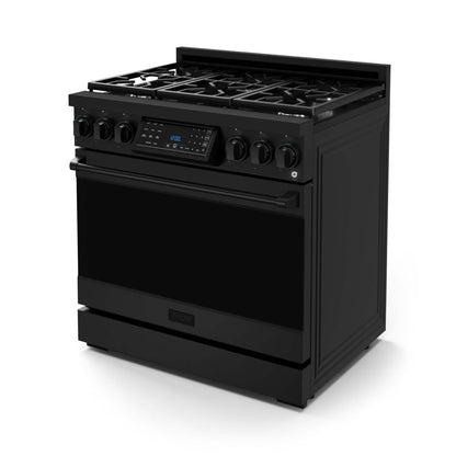 Gordon Ramsay Collection by Thor Kitchen 36 Cuisinière à gaz professionnelle indépendante avec panneau inclinable à commande tactile - RSG36B|Cuisinière à gaz amovible de style professionnel collection Gordon Ramsay de Thor Kitchen de 36 po - RSG36B