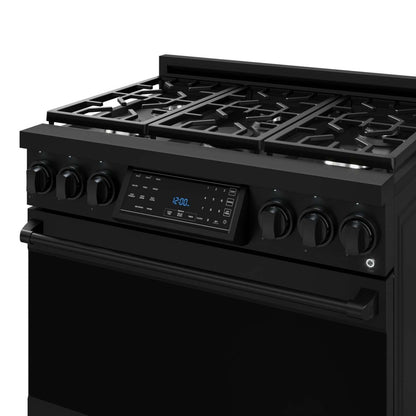 Gordon Ramsay Collection by Thor Kitchen 36 Cuisinière à gaz professionnelle indépendante avec panneau inclinable à commande tactile - RSG36B|Cuisinière à gaz amovible de style professionnel collection Gordon Ramsay de Thor Kitchen de 36 po - RSG36B