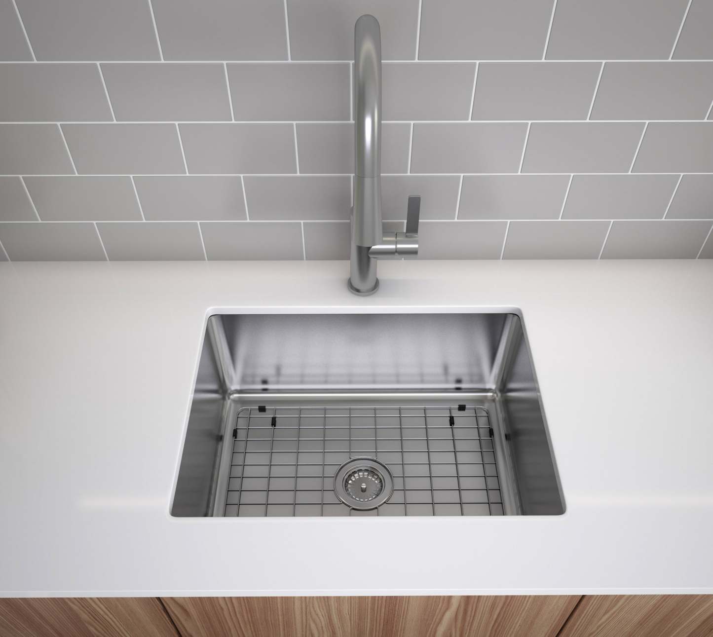 Ancona Valencia Series 25 Compact Dual Mount Kitchen Sink - AN-3340|Évier de cuisine compact sous plan ou en surface Ancona de série Valencia de 25 po - AN-3340|D77GI08B