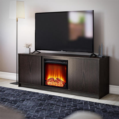 Ameriwood Home Bartow Electric Fireplace TV Stand - Espresso|Meuble pour téléviseur Bartow d’Ameriwood Home avec foyer électrique - espresso