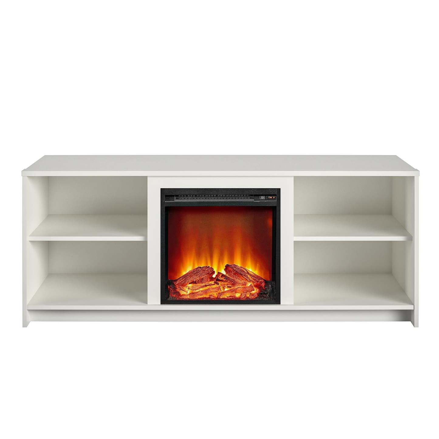 Ameriwood Home Mainstays Courtland Electric Fireplace TV Stand for TVs up to 65 po - Blanc|Meuble pour téléviseur Mainstays Courtland d'Ameriwood Home avec foyer électrique pour téléviseurs jusqu'à 65 po - blanc