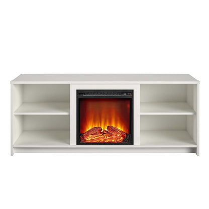 Ameriwood Home Mainstays Courtland Electric Fireplace TV Stand for TVs up to 65 po - Blanc|Meuble pour téléviseur Mainstays Courtland d'Ameriwood Home avec foyer électrique pour téléviseurs jusqu'à 65 po - blanc