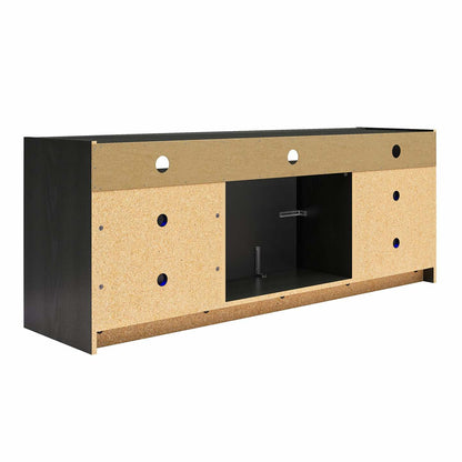 Ameriwood Home Luna Electric Fireplace TV Stand for TVs up to 65 po - Black Oak|Meuble pour téléviseur Luna d'Ameriwood Home avec foyer électrique pour téléviseurs jusqu'à 65 po - chêne noir