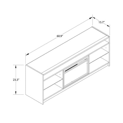 Ameriwood Home Luna Electric Fireplace TV Stand for TVs up to 65 po - Black Oak|Meuble pour téléviseur Luna d'Ameriwood Home avec foyer électrique pour téléviseurs jusqu'à 65 po - chêne noir