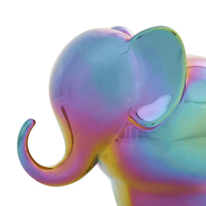 Sculpture d'éléphant irisé de 6 po en céramique - ensemble de 2|Ceramic 6 Iridescent Elephant Sculpture - Set de 2