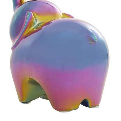 Sculpture d'éléphant irisé de 6 po en céramique - ensemble de 2|Ceramic 6 Iridescent Elephant Sculpture - Set de 2