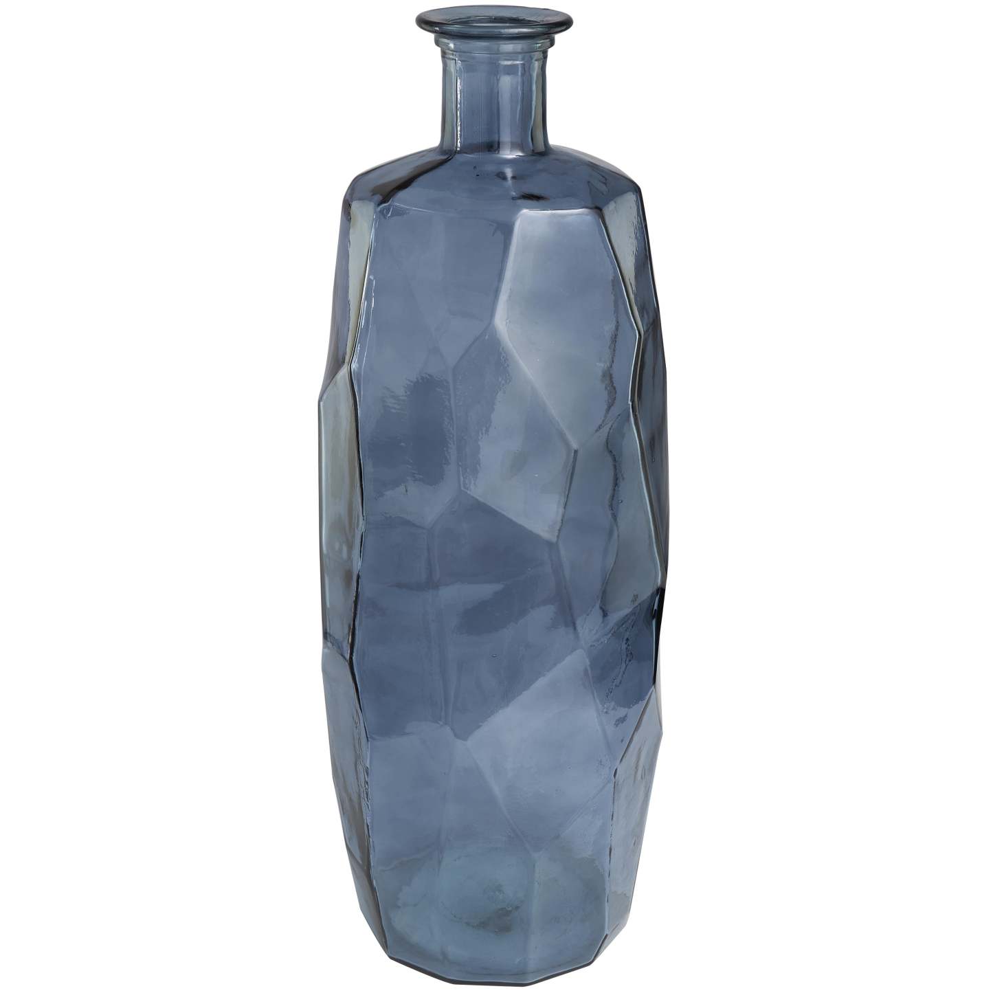 Vase de 29 po en verre espagnol recyclé - bleu