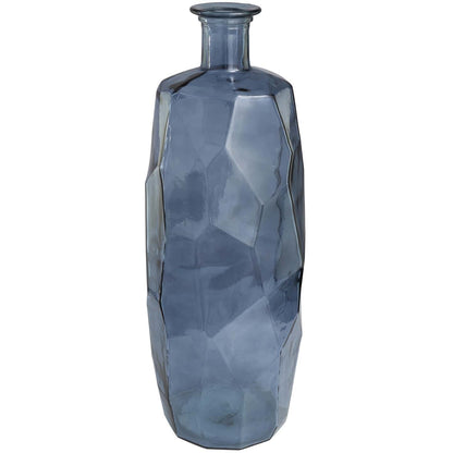 Vase de 29 po en verre espagnol recyclé - bleu