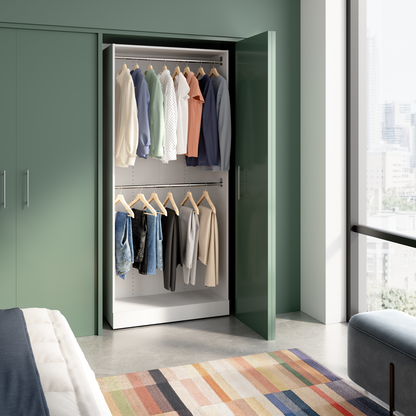 Bestar Florence 35 Modular Double Hanging Closet System - White|Système de garde-robe modulaire à 2 espaces pour suspension Florence de Bestar de 35 po - blanc