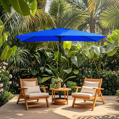 Parasol rectangulaire de terrasse 2,4 x 3 m avec manivelle et inclinaison, résistant aux UV