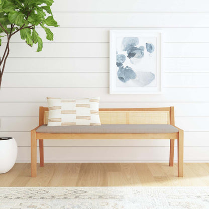 Banc Bauer en tissu et cannage - Naturel|Banc Bauer en tissu et en cannage - naturel