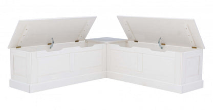 Tobin Dossier Corner Nook Dining Bench - Blanc|Banc de salle à manger en coin Tobin sans dossier - blanc