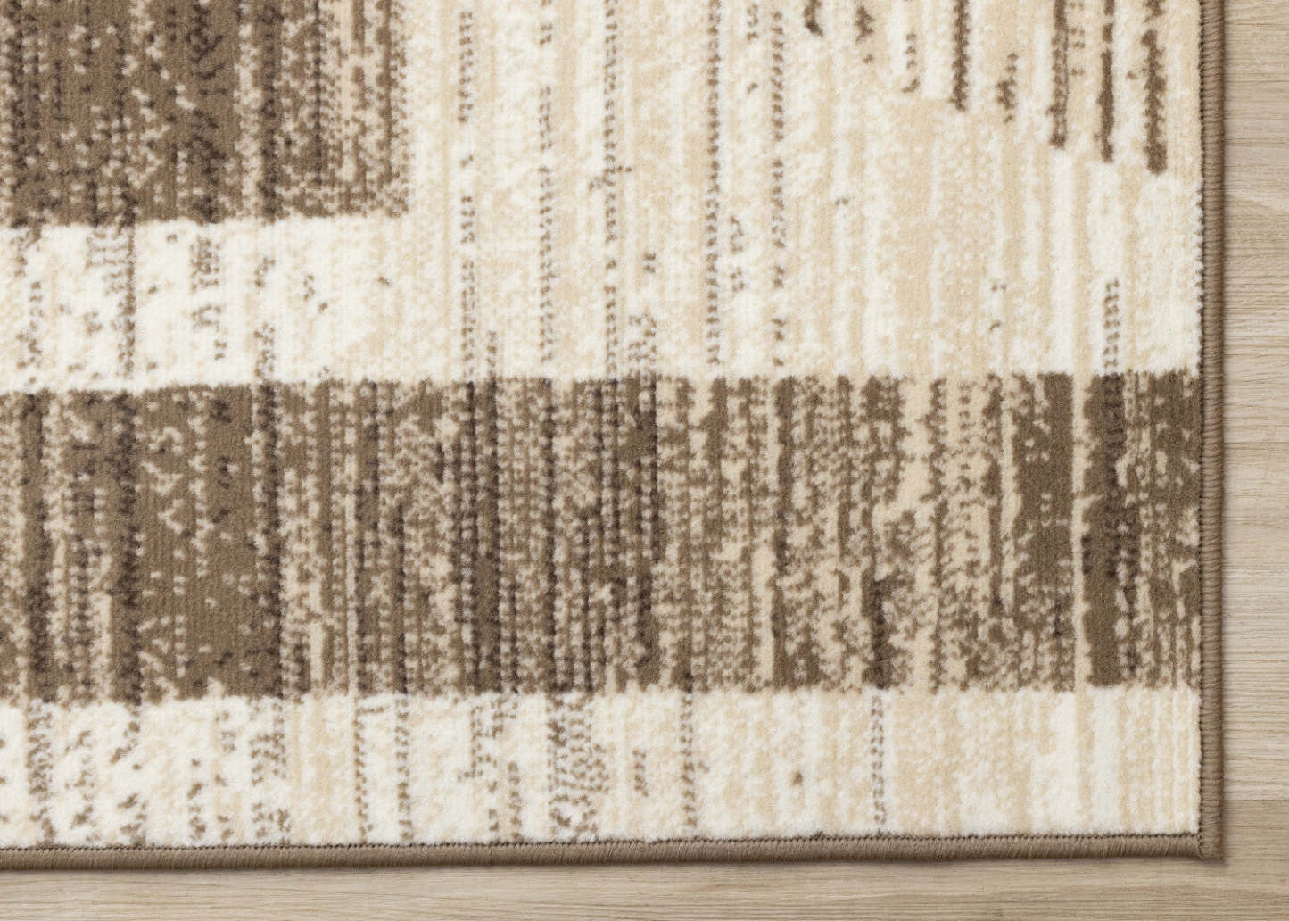 Forte Brown Beige Cream Abstract Geometric Design Area Rug - 5'3 x 7'5|Tapis Forte brun, beige et crème à motif géométrique abstrait - 5 pi 3 po x 7 pi 5 po