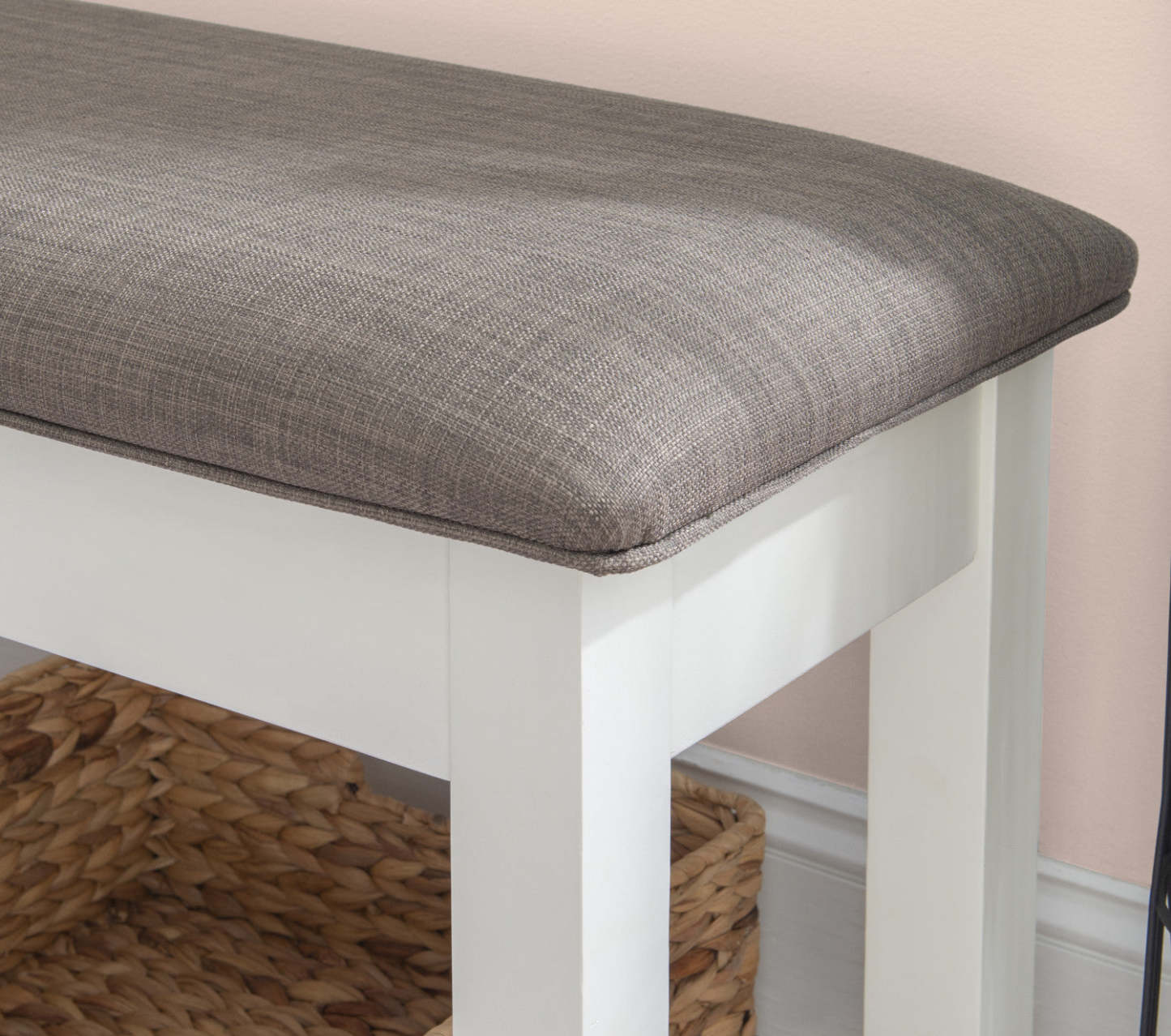 Jane Fabric Storage Dining Bench - Taupe|Banc de salle à manger Jane en tissu avec rangement - taupe