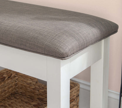 Jane Fabric Storage Dining Bench - Taupe|Banc de salle à manger Jane en tissu avec rangement - taupe