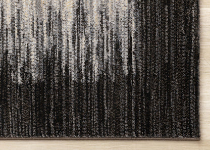 Tapis Amelia Dense Black Beige Border Area Rug - 5'3 x 7'7|Carpette dense Amelia noire et beige à motif de bordure - 5 pi 3 po x 7 pi 7 po