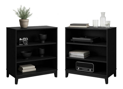 Bibliothèque à 2 tablettes réglables Modulr - Chêne noir | Modulr Bibliothèque A 2 Tablettes Réglables – Chêne Noir