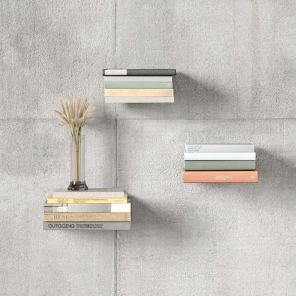 Umbra Small Modern Silver Steel Conceal Shelf - Set of 3|Petite tablette dissimulée moderne en acier argenté de Umbra - ensemble de 3