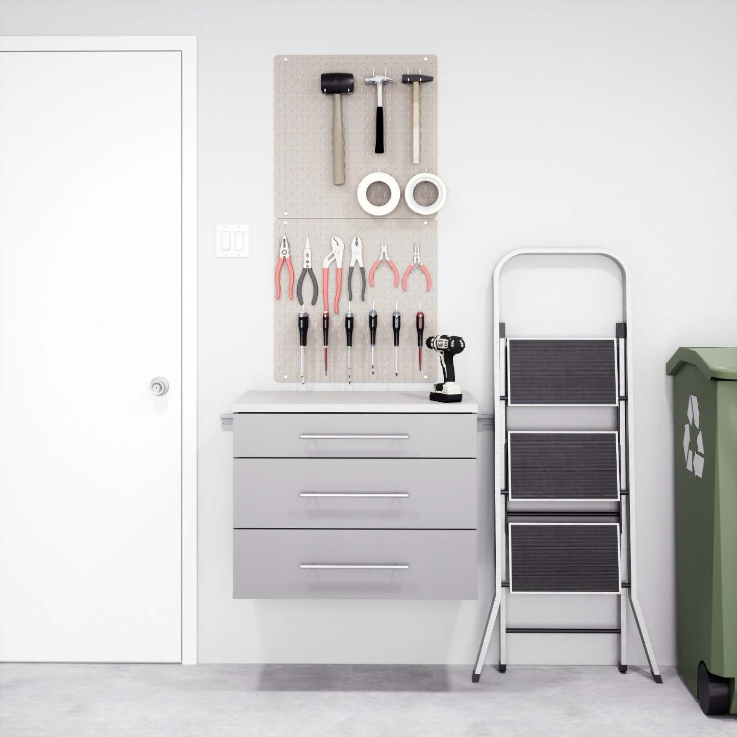 Hangups 3-Drawer Base Storage Cabinet - Light Grey|Armoire de plancher HangUps à 3 tiroirs avec rangement - gris clair