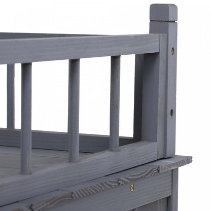 Pawhut Maison Pour Animaux à 2 Niveaux Pour Chats et Chiens Miniatures, Abri en Bois Pour Chat Avec Enclos, Balcon|Pawhut Abri Pour Chats En Bois, Extérieur, simulation Et Surélevé, À Deux Niveaux, Avec Balcon, Gris