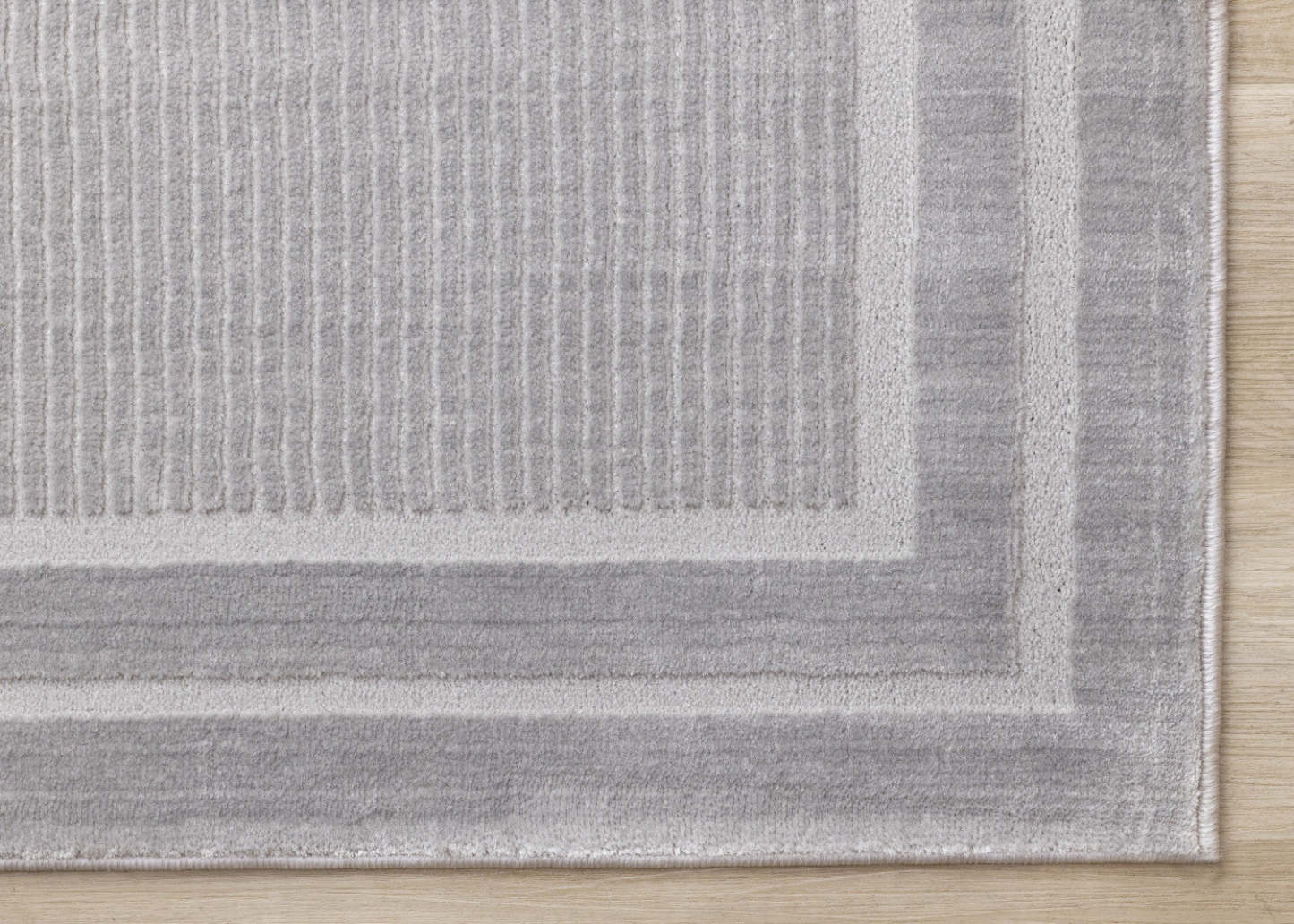 Ellie High-Low Texturé Soft Polyester Grey Border Area Rug - 7'10 x 10'6|Carpette à poil long et court Ellie en polyester doux texturé à bordure grise - 7 pi 10 po x 10 pi 6 po