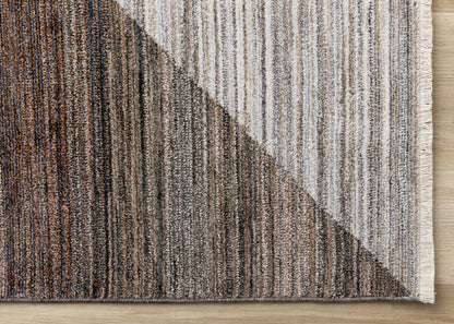 Tapis Olivia Distressed Géométrique Rouge Blanc Gris - 7'10 x 10'2|Carpette Olivia rouge, blanche et grise à motif géométrique vieilli - 7 pi 10 po x 10 pi 2 po