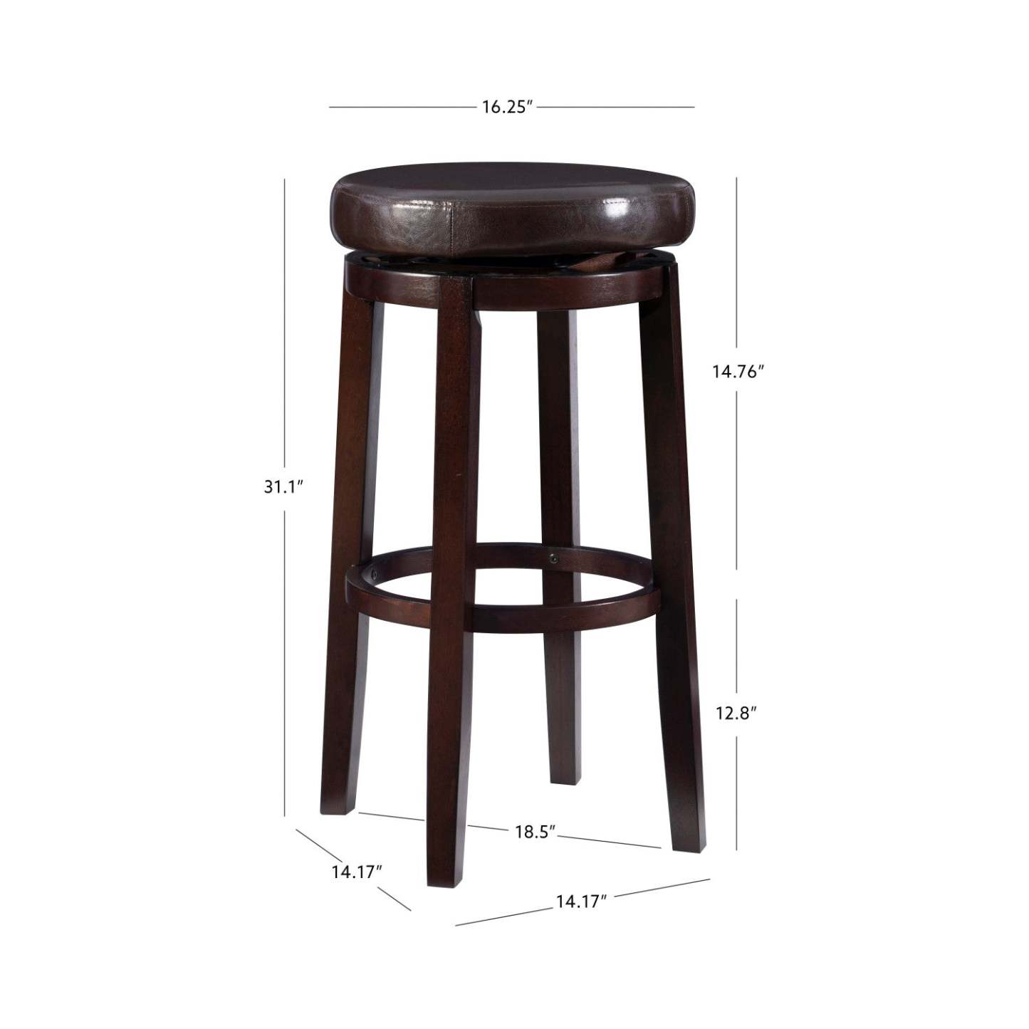 Tabouret de bar Maya en simili cuir - Marron|Tabouret bar Maya en similicuir - brun