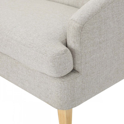 Zona Linen-look Fabric Loveseat With Flared Wood Legs - Beige | Causeuse Zona En Tissu aspect lin Avec Pattes Évasées En Bois - Beige