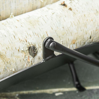 Outsunny 16 Porte-bûches De Bois De Chauffage Porte-bûches De Cheminée Courbé Porte-panier De Rangement En Bois Avec Poignée, |Outsunny 16 Porte-buches De Cheminee Incurve Porte-buches De Cheminee Porte-panier De Rangement En